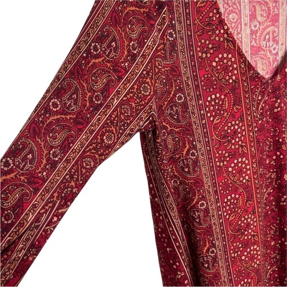 Show Me your Mumu Bryce Hutton Stripe Maroon Paisley Short Dress Womans Large - Picture 8 of 10